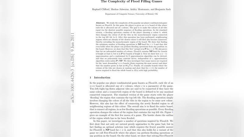 The Complexity of Flood Filling Games