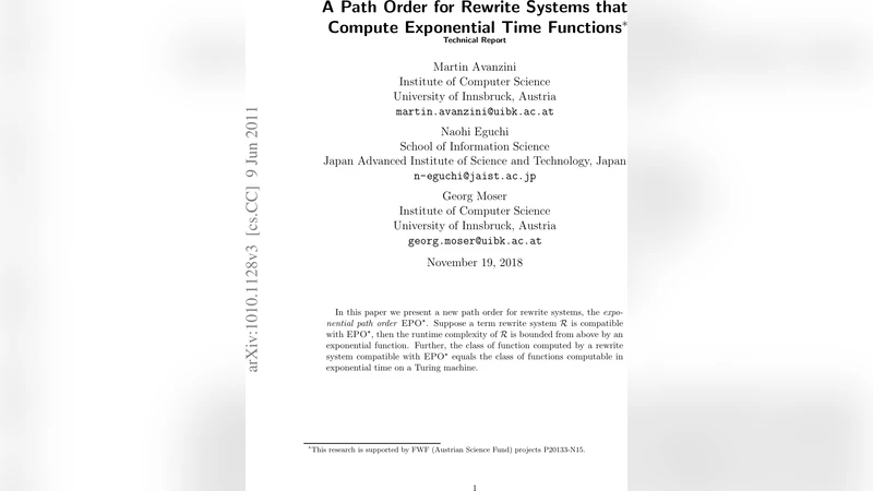 A Path Order for Rewrite Systems that Compute Exponential Time Functions   (Technical Report)