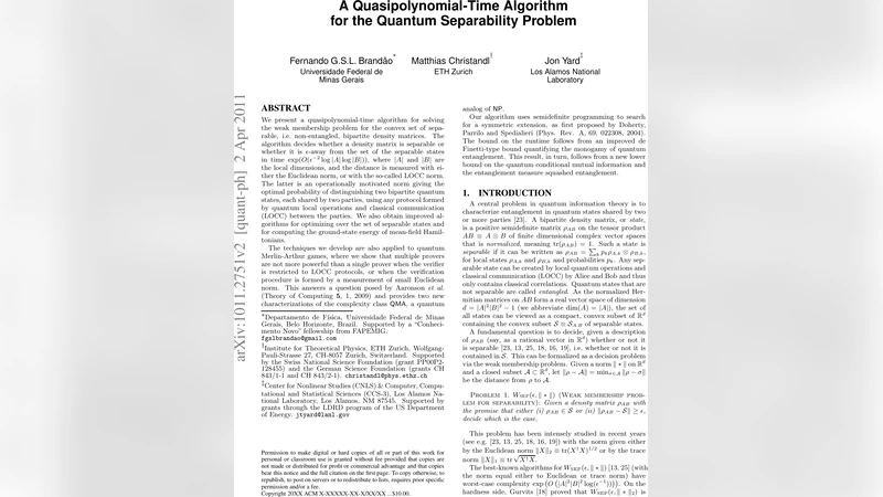 A quasipolynomial-time algorithm for the quantum separability problem