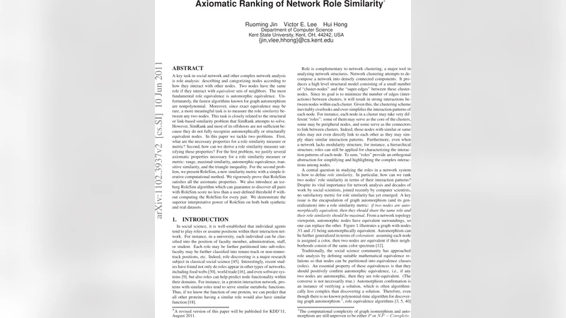 Axiomatic Ranking of Network Role Similarity