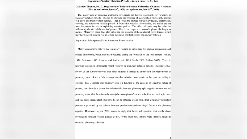 Explaining Planetary-Rotation Periods Using an Inductive Method