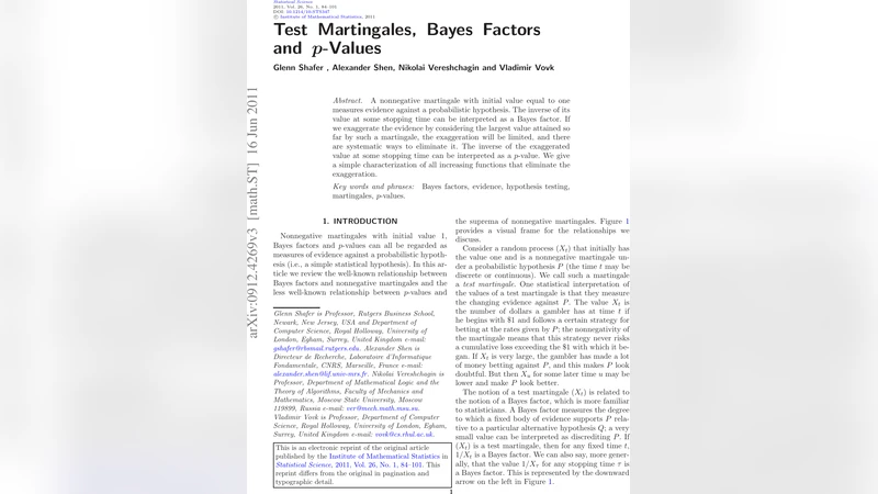 Test Martingales, Bayes Factors and $p$-Values