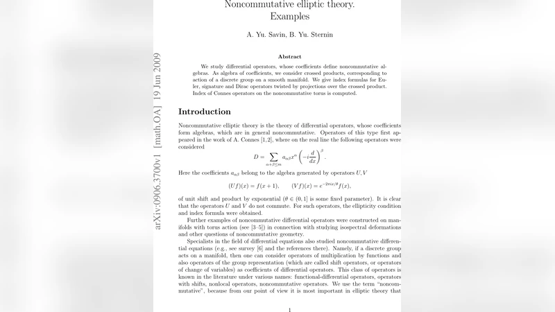 Noncommutative elliptic theory. Examples