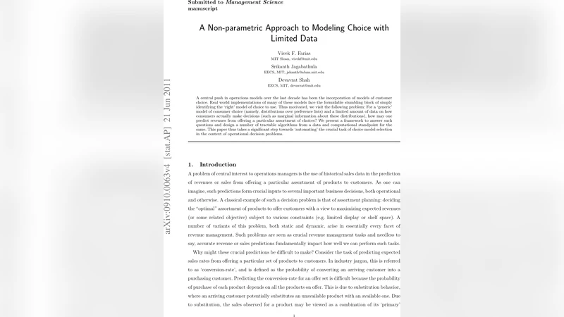 A Nonparametric Approach to Modeling Choice with Limited Data