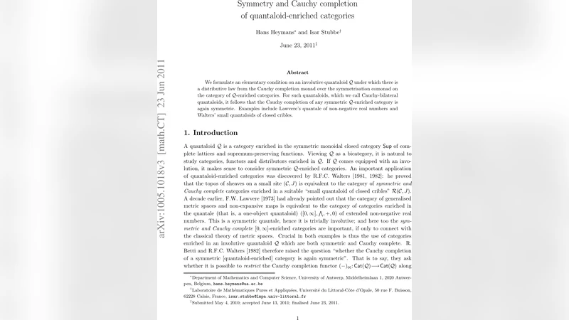 Symmetry and Cauchy completion of quantaloid-enriched categories