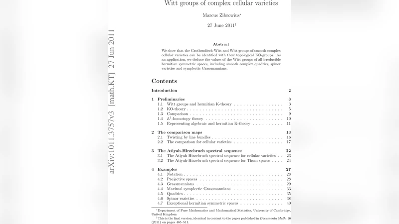Witt groups of complex cellular varieties