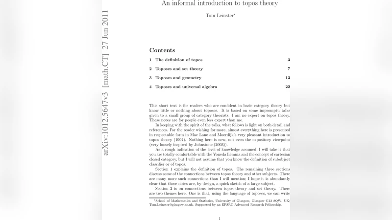 An informal introduction to topos theory