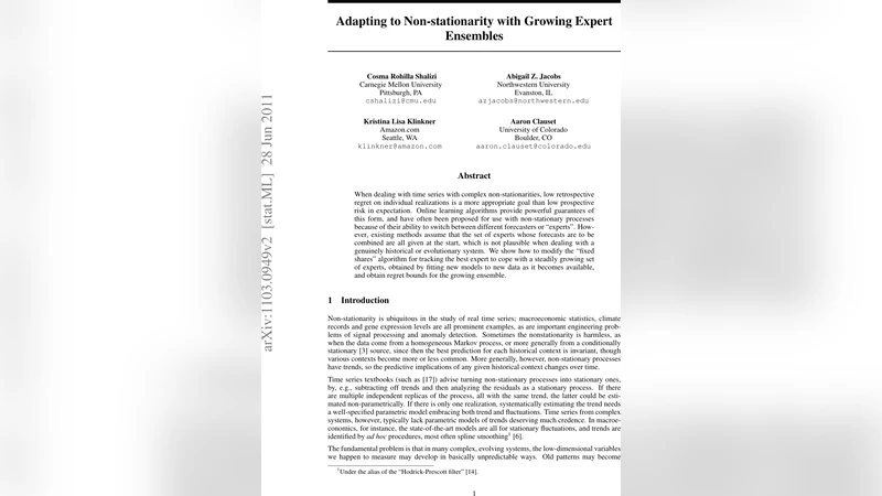 Adapting to Non-stationarity with Growing Expert Ensembles