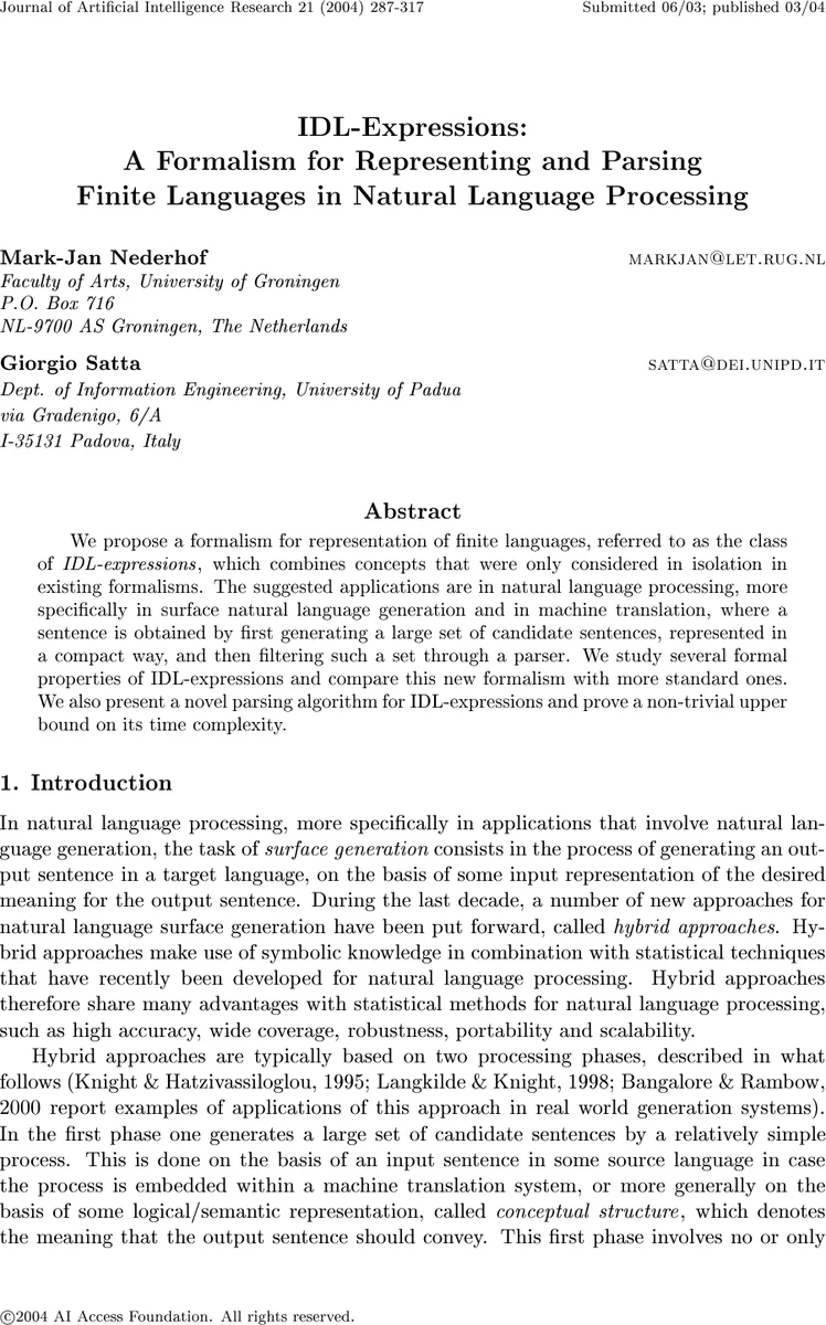 IDL-Expressions: A Formalism for Representing and Parsing Finite   Languages in Natural Language Processing