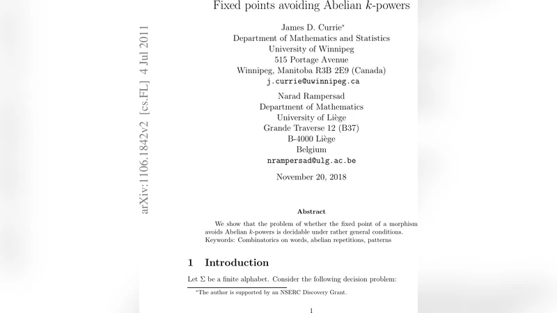 Fixed points avoiding Abelian $k$-powers