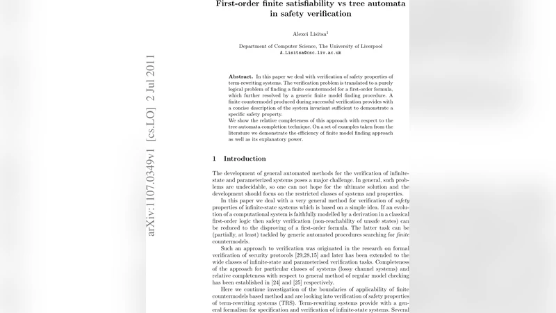 First-order finite satisfiability vs tree automata in safety   verification