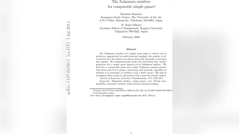 The Nakamura numbers for computable simple games