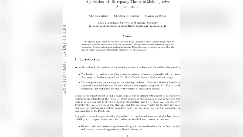 Applications of Discrepancy Theory in Multiobjective Approximation