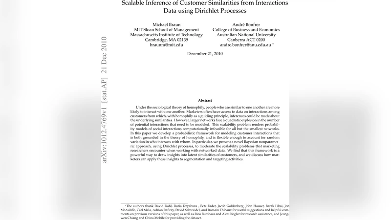 Scalable Inference of Customer Similarities from Interactions Data using   Dirichlet Processes