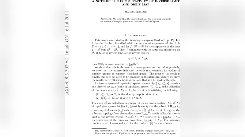 A note on the commutativity of inverse limit and orbit map