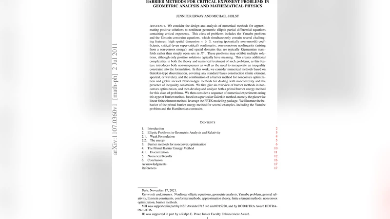 Barrier methods for critical exponent problems in geometric analysis and   mathematical physics