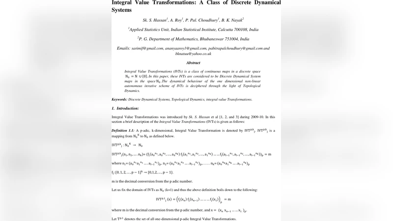 Integral Value Transformations: A Class of Discrete Dynamical Systems