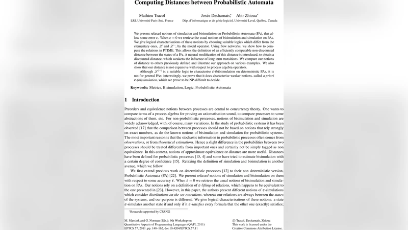 Computing Distances between Probabilistic Automata