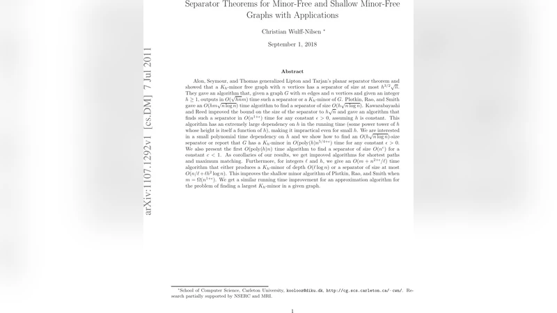 Separator Theorems for Minor-Free and Shallow Minor-Free Graphs with   Applications