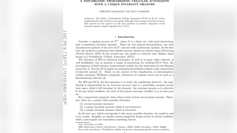 A non-ergodic probabilistic cellular automaton with a unique invariant   measure
