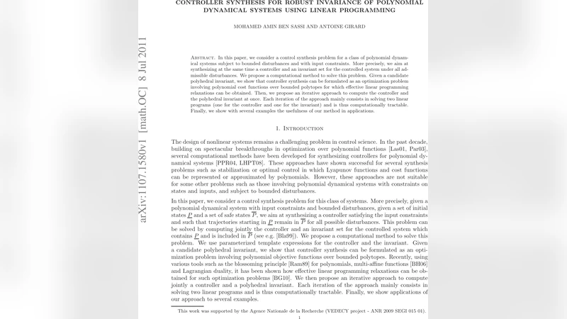 Controller Synthesis for Robust Invariance of Polynomial Dynamical   Systems using Linear Programming