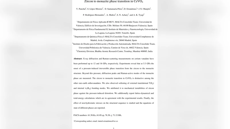 Zircon to monazite phase transition in CeVO4