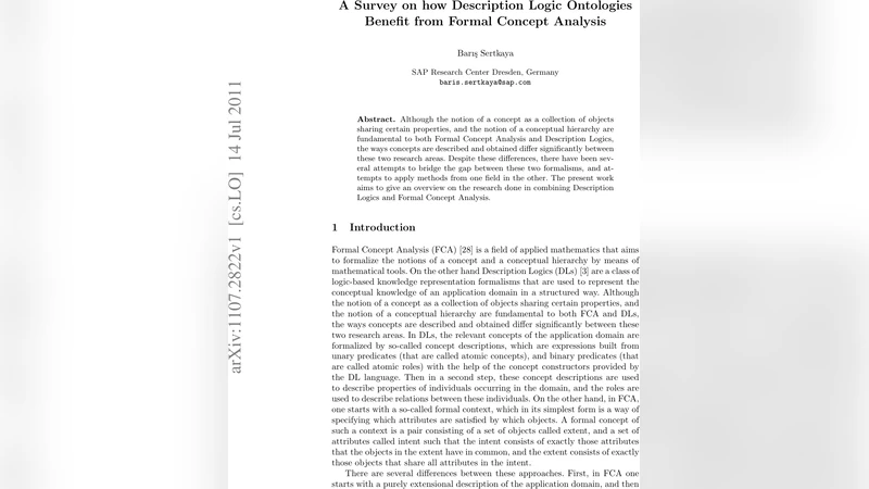 A Survey on how Description Logic Ontologies Benefit from Formal Concept   Analysis