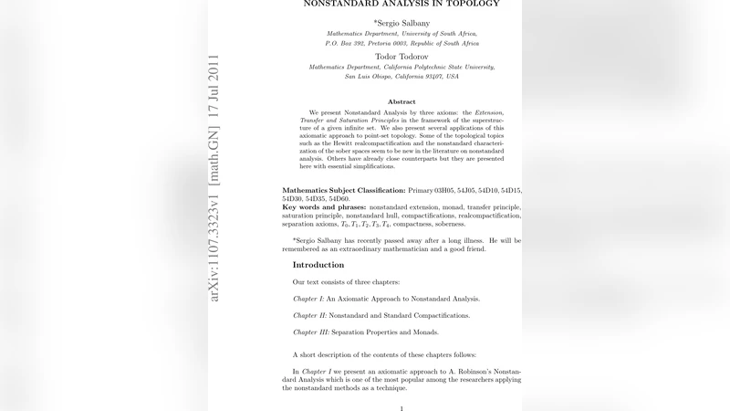 Nonstandard Analysis in Topology