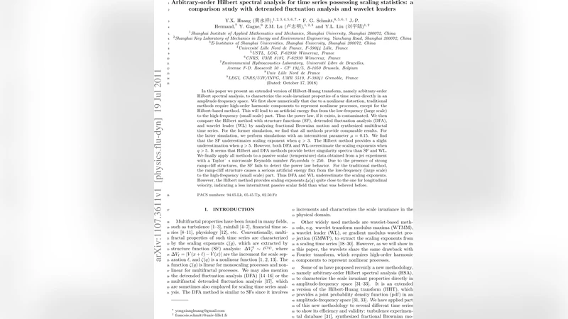 Arbitrary-order Hilbert spectral analysis for time series possessing   scaling statistics: a comparison study with detrended fluctuation analysis   and wavelet leaders