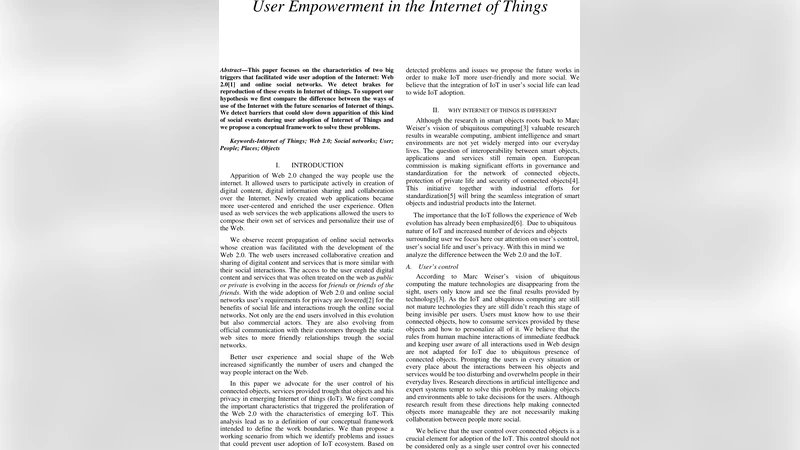 User Empowerment in the Internet of Things