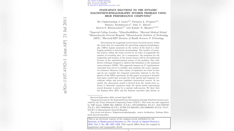 State-space solutions to the dynamic magnetoencephalography inverse   problem using high performance computing