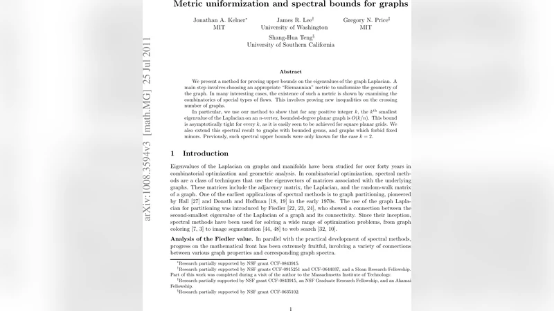 Metric uniformization and spectral bounds for graphs
