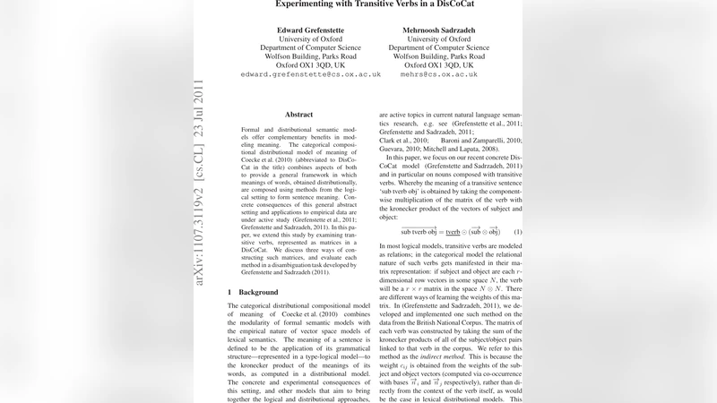 Experimenting with Transitive Verbs in a DisCoCat