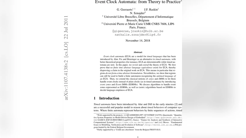 Event-Clock Automata: From Theory to Practice