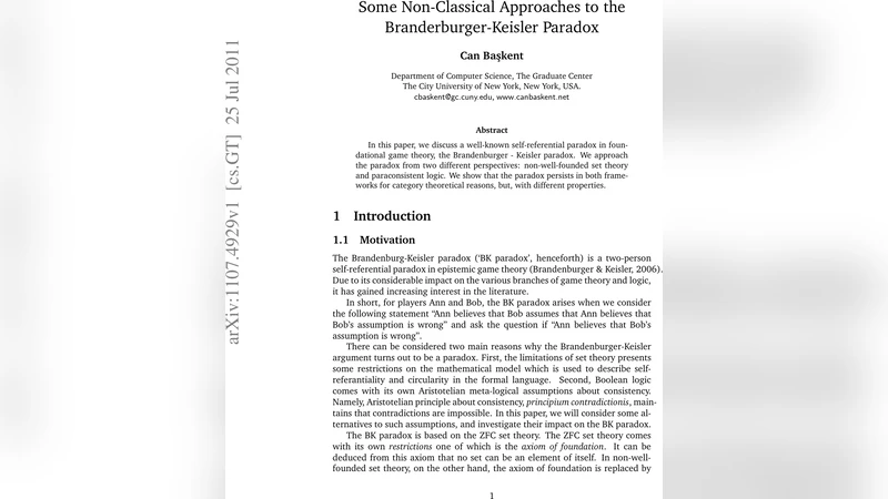 Some Non-Classical Approaches to the Branderburger-Keisler Paradox