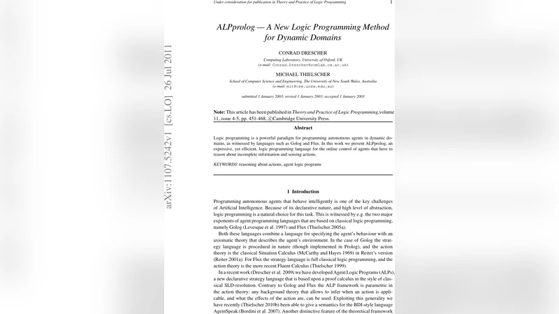 ALPprolog --- A New Logic Programming Method for Dynamic Domains