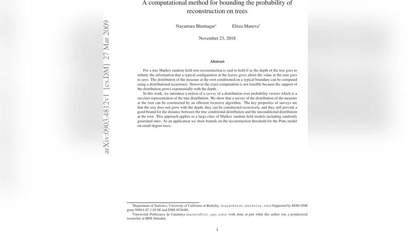 A computational method for bounding the probability of reconstruction on   trees