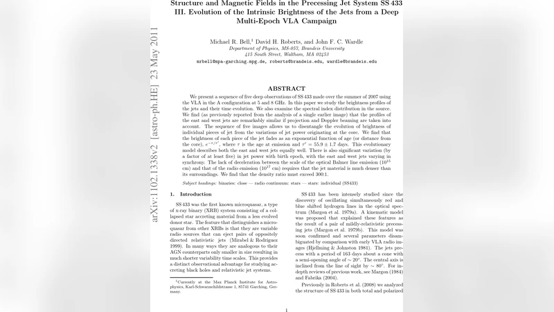 Structure and Magnetic Fields in the Precessing Jet System SS433 III.   Evolution of the Intrinsic Brightness of the Jets from a Deep Multi-Epoch VLA   Campaign