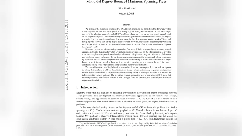 Matroidal Degree-Bounded Minimum Spanning Trees