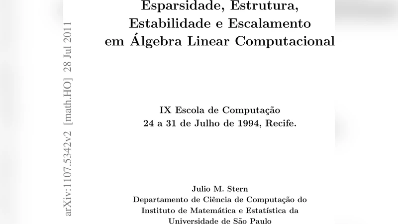 Esparsidade, Estrutura, Escalamento e Estabilidade em Algebra Linear   Computacional