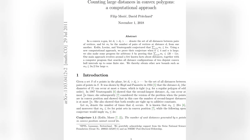 Counting large distances in convex polygons