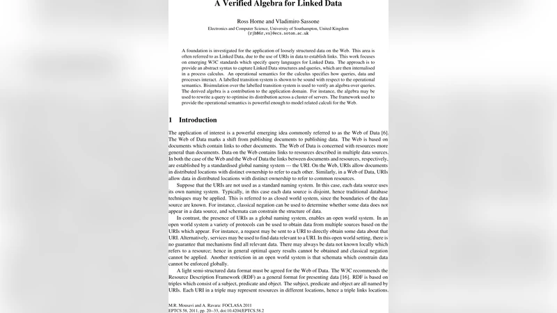 A Verified Algebra for Linked Data