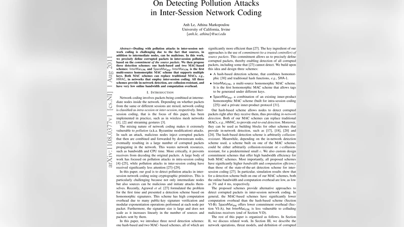 On Detecting Pollution Attacks in Inter-Session Network Coding