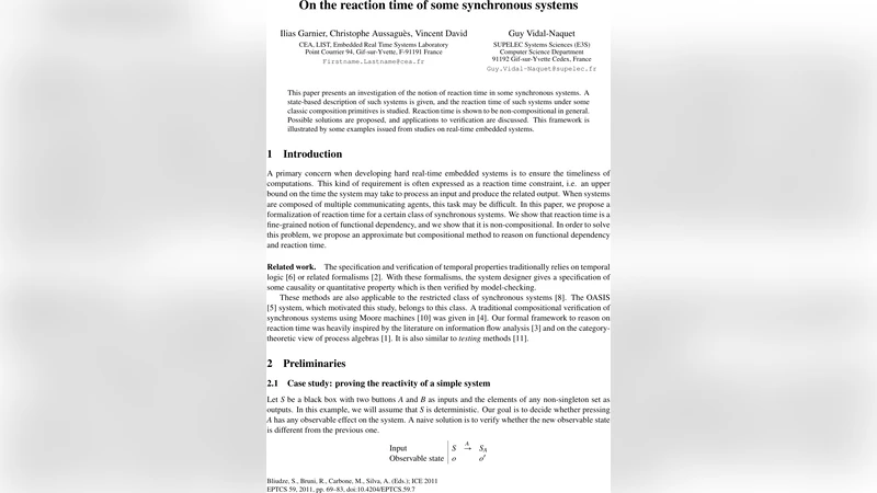 On the reaction time of some synchronous systems