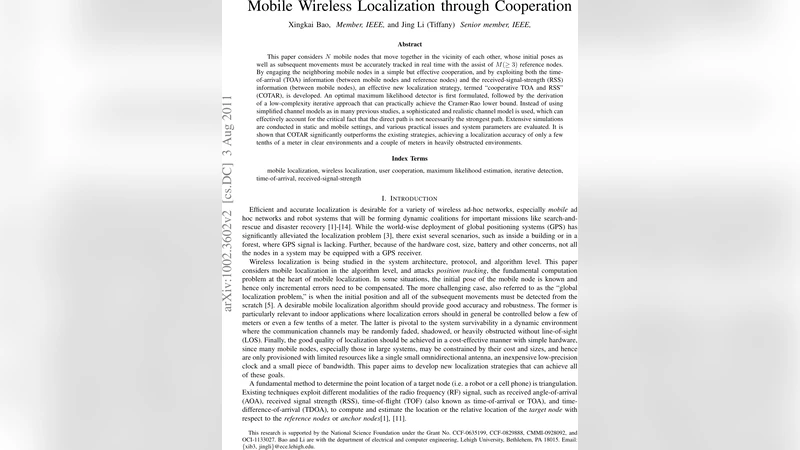 Mobile Wireless Localization through Cooperation