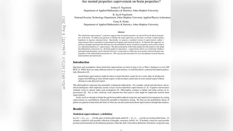 Are mental properties supervenient on brain properties?