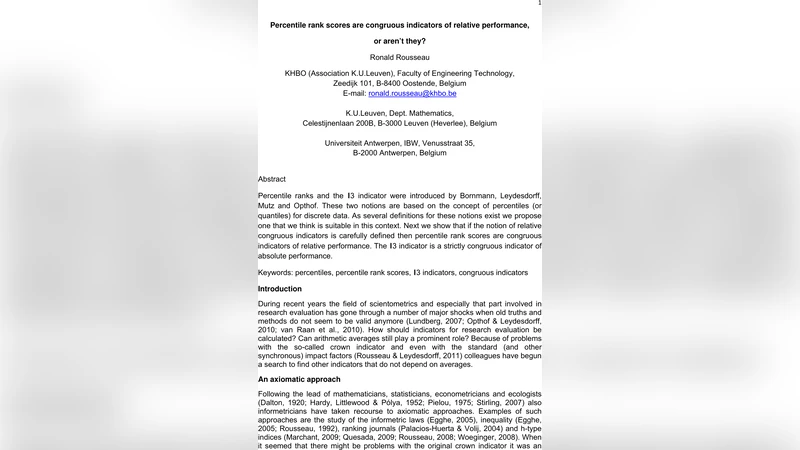 Percentile rank scores are congruous indicators of relative performance,   or arent they?