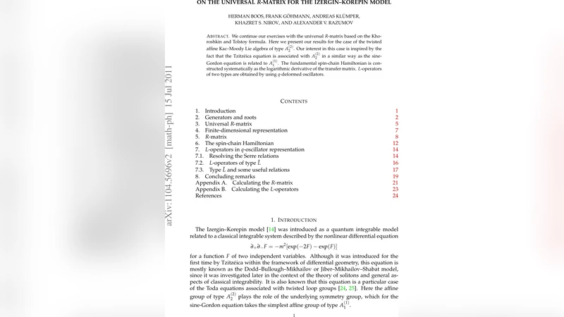On the universal R-matrix for the Izergin-Korepin model