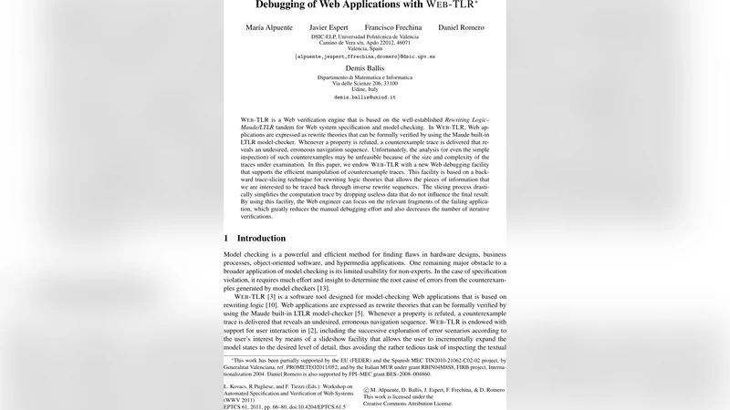 Debugging of Web Applications with Web-TLR