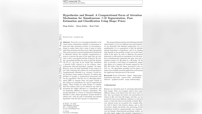 Hypothesize and Bound: A Computational Focus of Attention Mechanism for   Simultaneous N-D Segmentation, Pose Estimation and Classification Using Shape   Priors